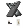 MARSİLYAN™- iPhone 14 Pro Max Kılıf Atlas Form - Siyah Mat Seramik Nano Ekran Koruyucu + Bilvis Titan Kamera Lens - SH