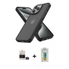MARSİLYAN™- iPhone 14 Pro Max Kılıf Atlas Form - Siyah Polymer Nano Ekran Koruyucu + Bilvis Titan Kamera Lens - GS