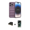 MARSİLYAN™- iPhone 14 Pro Max Kılıf Atlas Koleksiyonu - Şeffaf 360 Full Body Arka Koruyucu + Raze Metal Kamera Lens - GD