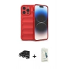 MARSİLYAN™- iPhone 14 Pro Max Kılıf Atlas Koleksiyonu - Şeffaf Pasifik Cam Ekran Koruyucu + Raze Metal Kamera Lens - GS