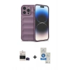 MARSİLYAN™- iPhone 14 Pro Max Kılıf Atlas Koleksiyonu - Şeffaf Royal Nano Ekran Koruyucu + Bilvis Titan Kamera Lens - SH