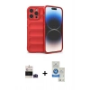 MARSİLYAN™- iPhone 14 Pro Max Kılıf Atlas Koleksiyonu - Şeffaf Royal Nano Ekran Koruyucu + Bilvis Titan Kamera Lens - DNMR