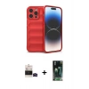 MARSİLYAN™- iPhone 14 Pro Max Kılıf Atlas Koleksiyonu - Siyah 360 Mat Full Body Arka Koruyucu + Bilvis Titan Kamera Lens - SH