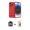 MARSİLYAN™- iPhone 14 Pro Max Kılıf Atlas Koleksiyonu - Siyah 6D Mat Seramik Hayalet Nano Ekran Koruyucu + PVD Metal Kamera Lens - TU