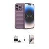 MARSİLYAN™- iPhone 14 Pro Max Kılıf Atlas Koleksiyonu - Siyah Bilvis 3D Mat Cam Ekran Koruyucu + Bilvis Titan Kamera Lens - GD