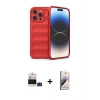 MARSİLYAN™- iPhone 14 Pro Max Kılıf Atlas Koleksiyonu - Siyah Bilvis 3D Mat Cam Ekran Koruyucu + Derin Mor Bilvis Titan Kamera Lens