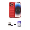 MARSİLYAN™- iPhone 14 Pro Max Kılıf Atlas Koleksiyonu - Siyah Bilvis 5in1 3D Magic Cam Ekran Koruyucu + Bilvis Titan Kamera Lens - DNMR
