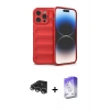 MARSİLYAN™- iPhone 14 Pro Max Kılıf Atlas Koleksiyonu - Siyah Bilvis 5in1 3D Magic Cam Ekran Koruyucu + Raze Metal Kamera Lens - GS
