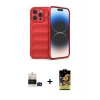 MARSİLYAN™- iPhone 14 Pro Max Kılıf Atlas Koleksiyonu - Siyah Buffer Cam Ekran Koruyucu + Siyah Bilvis Titan Kamera Lens
