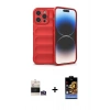 MARSİLYAN™- iPhone 14 Pro Max Kılıf Atlas Koleksiyonu - Siyah Buffer Hayalet Cam Ekran Koruyucu + Bilvis Titan Kamera Lens - GS