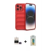 MARSİLYAN™- iPhone 14 Pro Max Kılıf Atlas Koleksiyonu - Siyah Polymer Nano Ekran Koruyucu + Bilvis Titan Kamera Lens - GD