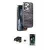 MARSİLYAN™- iPhone 14 Pro Max Kılıf Atlas Minimal Özel Seri - Şeffaf 360 Full Body Arka Koruyucu + Raze Metal Kamera Lens - GD
