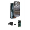 MARSİLYAN™- iPhone 14 Pro Max Kılıf Atlas Minimal Özel Seri - Şeffaf 360 Full Body Arka Koruyucu + Raze Metal Kamera Lens - GS