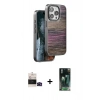 MARSİLYAN™- iPhone 14 Pro Max Kılıf Atlas Minimal Özel Seri - Şeffaf 360 Full Body Arka Koruyucu + Siyah Bilvis Titan Kamera Lens