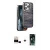 MARSİLYAN™- iPhone 14 Pro Max Kılıf Atlas Minimal Özel Seri - Şeffaf 360 Full Body Arka Koruyucu + Siyah Bilvis Titan Kamera Lens