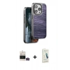 MARSİLYAN™- iPhone 14 Pro Max Kılıf Atlas Minimal Özel Seri - Şeffaf Pasifik Cam Ekran Koruyucu + Bilvis Titan Kamera Lens - GD