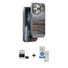 MARSİLYAN™- iPhone 14 Pro Max Kılıf Atlas Minimal Özel Seri - Şeffaf Royal Nano Ekran Koruyucu + Bilvis Titan Kamera Lens - DNMR
