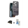 MARSİLYAN™- iPhone 14 Pro Max Kılıf Atlas Minimal Özel Seri - Şeffaf Royal Nano Ekran Koruyucu + Raze Metal Kamera Lens - GD