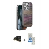 MARSİLYAN™- iPhone 14 Pro Max Kılıf Atlas Minimal Özel Seri - Şeffaf Royal Nano Ekran Koruyucu + Raze Metal Kamera Lens - GD