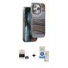 MARSİLYAN™- iPhone 14 Pro Max Kılıf Atlas Minimal Özel Seri - Şeffaf Royal Nano Ekran Koruyucu + Bilvis Titan Kamera Lens - GS