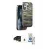 MARSİLYAN™- iPhone 14 Pro Max Kılıf Atlas Minimal Özel Seri - Şeffaf Royal Nano Ekran Koruyucu + Raze Metal Kamera Lens - GD