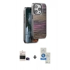 MARSİLYAN™- iPhone 14 Pro Max Kılıf Atlas Minimal Özel Seri - Şeffaf Royal Nano Ekran Koruyucu + Bilvis Titan Kamera Lens - SH