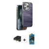 MARSİLYAN™- iPhone 14 Pro Max Kılıf Atlas Minimal Özel Seri - Siyah 18D Cam Ekran Koruyucu + Raze Metal Kamera Lens - GD