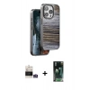 MARSİLYAN™- iPhone 14 Pro Max Kılıf Atlas Minimal Özel Seri - Siyah 360 Mat Full Body Arka Koruyucu + Bilvis Titan Kamera Lens - GS
