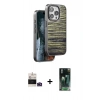 MARSİLYAN™- iPhone 14 Pro Max Kılıf Atlas Minimal Özel Seri - Siyah 360 Mat Full Body Arka Koruyucu + Bilvis Titan Kamera Lens - DNMR