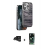MARSİLYAN™- iPhone 14 Pro Max Kılıf Atlas Minimal Özel Seri - Siyah 360 Mat Full Body Arka Koruyucu + Raze Metal Kamera Lens - GS
