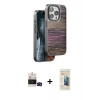 MARSİLYAN™- iPhone 14 Pro Max Kılıf Atlas Minimal Özel Seri - Siyah 6D Mat Seramik Hayalet Nano Ekran Koruyucu + Bilvis Titan Kamera Lens - SH