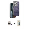 MARSİLYAN™- iPhone 14 Pro Max Kılıf Atlas Minimal Özel Seri - Siyah 6D Mat Seramik Hayalet Nano Ekran Koruyucu + Bilvis Titan Kamera Lens - GS