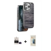 MARSİLYAN™- iPhone 14 Pro Max Kılıf Atlas Minimal Özel Seri - Siyah 6D Mat Seramik Hayalet Nano Ekran Koruyucu + Bilvis Titan Kamera Lens - SH