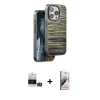MARSİLYAN™- iPhone 14 Pro Max Kılıf Atlas Minimal Özel Seri - Siyah Bilvis 3D Mat Cam Ekran Koruyucu + Bilvis Titan Kamera Lens - GS