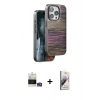 MARSİLYAN™- iPhone 14 Pro Max Kılıf Atlas Minimal Özel Seri - Siyah Bilvis 3D Mat Cam Ekran Koruyucu + Bilvis Titan Kamera Lens - GS