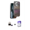MARSİLYAN™- iPhone 14 Pro Max Kılıf Atlas Minimal Özel Seri - Siyah Bilvis 5in1 3D Magic Cam Ekran Koruyucu + Bilvis Titan Kamera Lens - DNMR