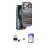 MARSİLYAN™- iPhone 14 Pro Max Kılıf Atlas Minimal Özel Seri - Siyah Bilvis 5in1 3D Magic Cam Ekran Koruyucu + Bilvis Titan Kamera Lens - DNMR