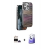 MARSİLYAN™- iPhone 14 Pro Max Kılıf Atlas Minimal Özel Seri - Siyah Bilvis 5in1 5D Magic Hayalet Cam Ekran Koruyucu + Bilvis Titan Kamera Lens - DNMR