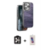 MARSİLYAN™- iPhone 14 Pro Max Kılıf Atlas Minimal Özel Seri - Siyah Joko 5D Cam + PVD Metal Kamera Lens - TU