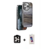 MARSİLYAN™- iPhone 14 Pro Max Kılıf Atlas Minimal Özel Seri - Siyah Joko 5D Cam + PVD Metal Kamera Lens - TU