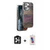 MARSİLYAN™- iPhone 14 Pro Max Kılıf Atlas Minimal Özel Seri - Siyah Joko 5D Cam + PVD Metal Kamera Lens - TU