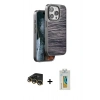MARSİLYAN™- iPhone 14 Pro Max Kılıf Atlas Minimal Özel Seri - Siyah Polymer Nano Ekran Koruyucu + Raze Metal Kamera Lens - GD