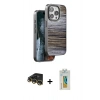 MARSİLYAN™- iPhone 14 Pro Max Kılıf Atlas Minimal Özel Seri - Siyah Polymer Nano Ekran Koruyucu + Raze Metal Kamera Lens - GD