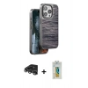 MARSİLYAN™- iPhone 14 Pro Max Kılıf Atlas Minimal Özel Seri - Siyah Polymer Nano Ekran Koruyucu + Raze Metal Kamera Lens - GS