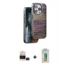 MARSİLYAN™- iPhone 14 Pro Max Kılıf Atlas Minimal Özel Seri - Siyah Polymer Nano Ekran Koruyucu + Bilvis Titan Kamera Lens - SH