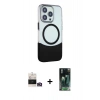 MARSİLYAN™- iPhone 14 Pro Max Kılıf Çekirdek Asil Özel Seri - Şeffaf 360 Full Body Arka Koruyucu + Bilvis Titan Kamera Lens - GD