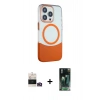 MARSİLYAN™- iPhone 14 Pro Max Kılıf Çekirdek Asil Özel Seri - Şeffaf 360 Full Body Arka Koruyucu + Bilvis Titan Kamera Lens - GD