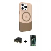 MARSİLYAN™- iPhone 14 Pro Max Kılıf Çekirdek Asil Özel Seri - Şeffaf 360 Full Body Arka Koruyucu + Raze Metal Kamera Lens - GD