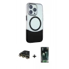 MARSİLYAN™- iPhone 14 Pro Max Kılıf Çekirdek Asil Özel Seri - Şeffaf 360 Full Body Arka Koruyucu + Raze Metal Kamera Lens - GD