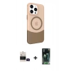MARSİLYAN™- iPhone 14 Pro Max Kılıf Çekirdek Asil Özel Seri - Şeffaf 360 Full Body Arka Koruyucu + Siyah Bilvis Titan Kamera Lens